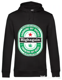 Hoodie barbat cu gluga Highagain Negru