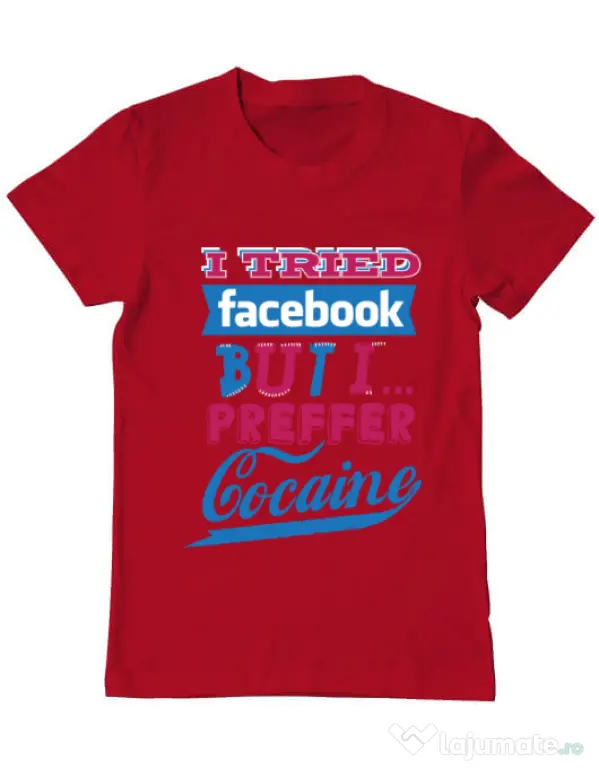 Tricou ADLER barbat I tried Bacebook Rosu