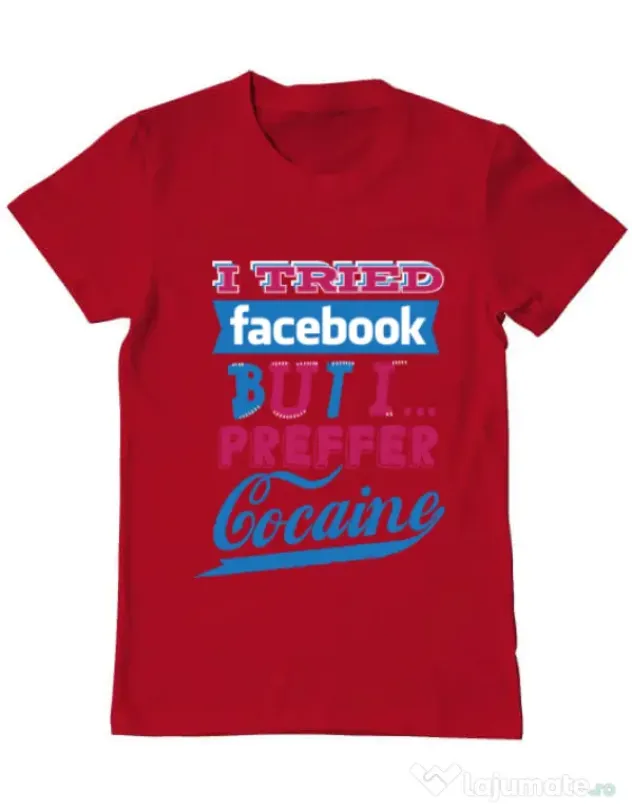 Tricou ADLER barbat I tried Bacebook Rosu