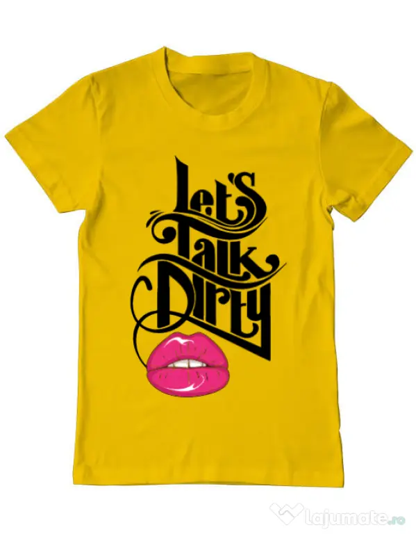Tricou ADLER barbat Lets talk dirty Galben