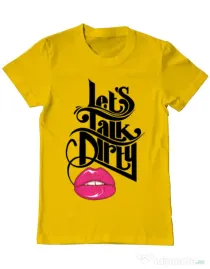 Tricou ADLER barbat Lets talk dirty Galben