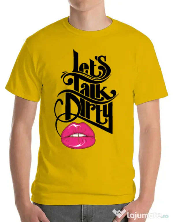 Tricou ADLER barbat Lets talk dirty Galben