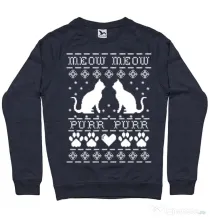 Bluza ADLER barbat Meow purr Denim inchis