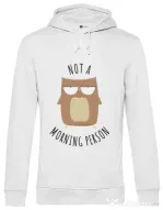 Hoodie barbat cu gluga Morning owl Alb