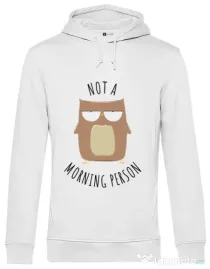 Hoodie barbat cu gluga Morning owl Alb