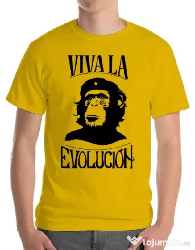 Tricou ADLER barbat Viva la evolucion Galben