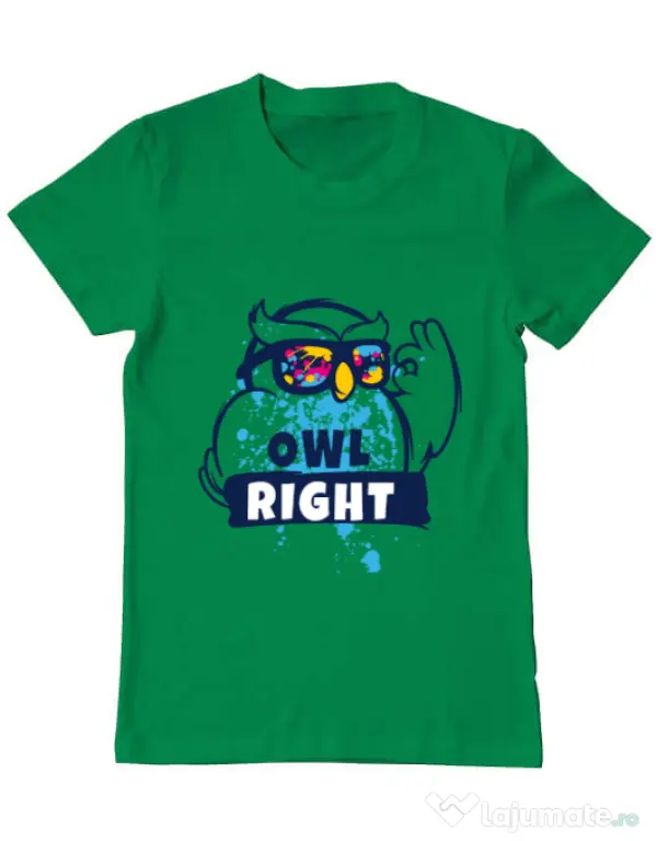 Tricou ADLER barbat Owl right Verde mediu