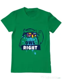 Tricou ADLER barbat Owl right Verde mediu