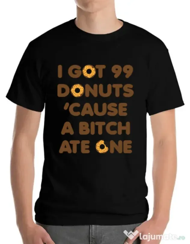 Tricou ADLER barbat 99 Donuts Negru