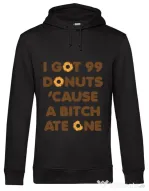 Hoodie barbat cu gluga 99 Donuts Negru