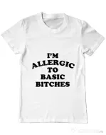 Tricou ADLER barbat Allergic to basic bitches Alb
