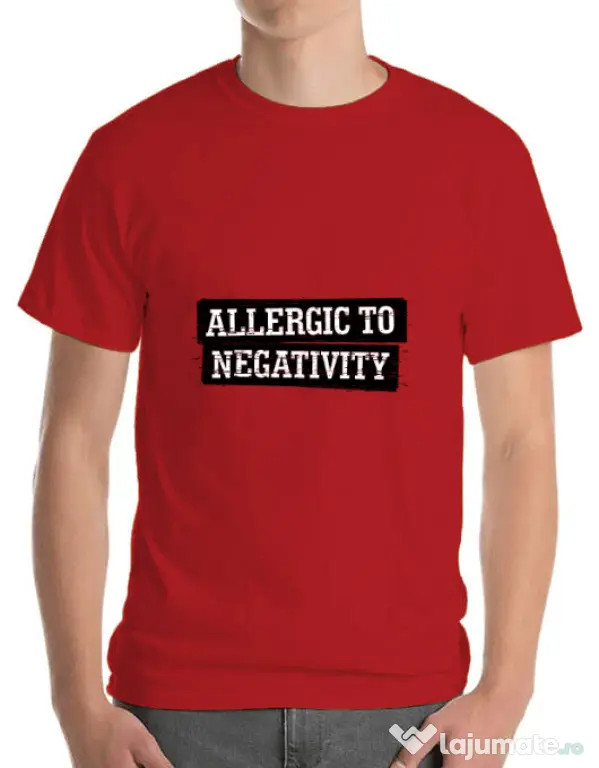Tricou ADLER barbat Allergic to negativity Rosu