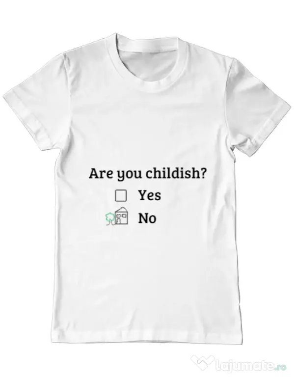 Tricou ADLER barbat Are you childish Alb
