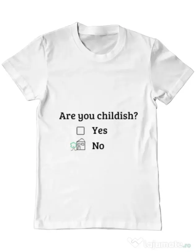 Tricou ADLER barbat Are you childish Alb