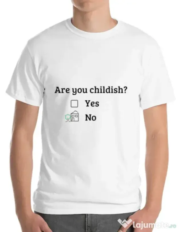 Tricou ADLER barbat Are you childish Alb