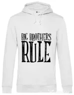 Hoodie barbat cu gluga Big brothers rule Alb