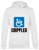 Hoodie barbat cu gluga Crippled Alb