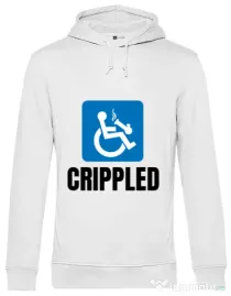 Hoodie barbat cu gluga Crippled Alb