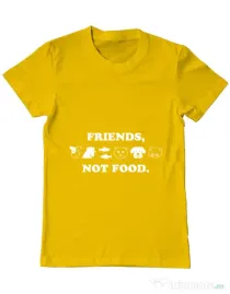 Tricou ADLER barbat Friends not food Galben