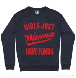 Bluza ADLER barbat Girls wanna have funds Denim inchis