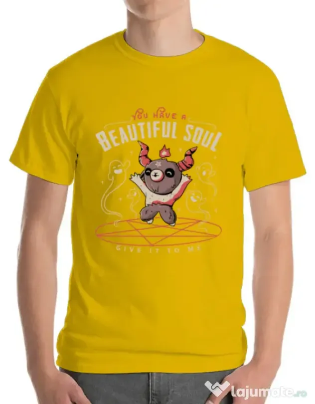 Tricou ADLER barbat Beautiful soul Galben