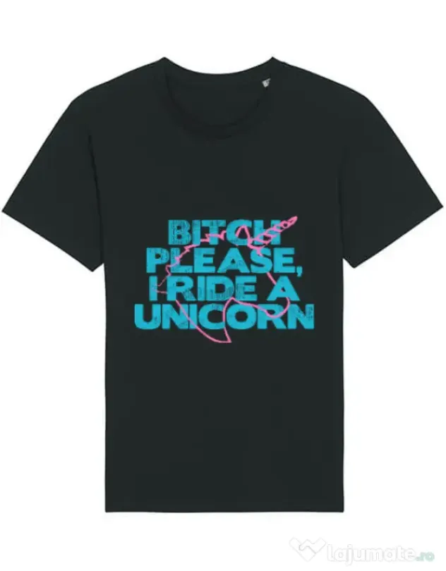 Tricou STANLEY STELLA barbat I ride a unicorn Negru