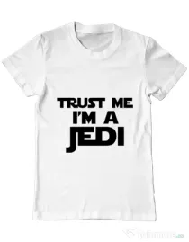 Tricou ADLER barbat I am a jedi Alb
