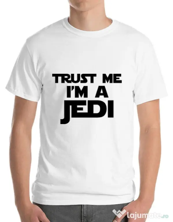 Tricou ADLER barbat I am a jedi Alb