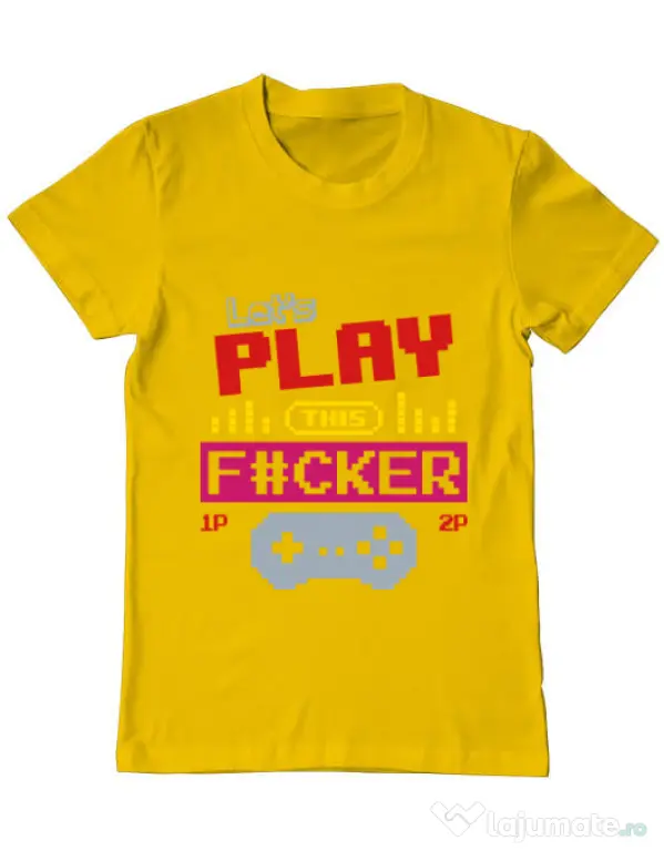 Tricou ADLER barbat Lets play this Galben