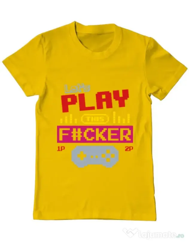 Tricou ADLER barbat Lets play this Galben