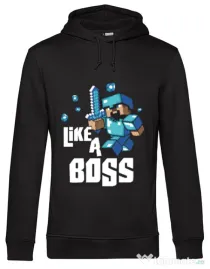Hoodie barbat cu gluga Like a boss Negru