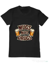 Tricou ADLER barbat Mugs not drugs Negru
