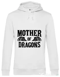 Hoodie barbat cu gluga Mother of dragons 2 Alb