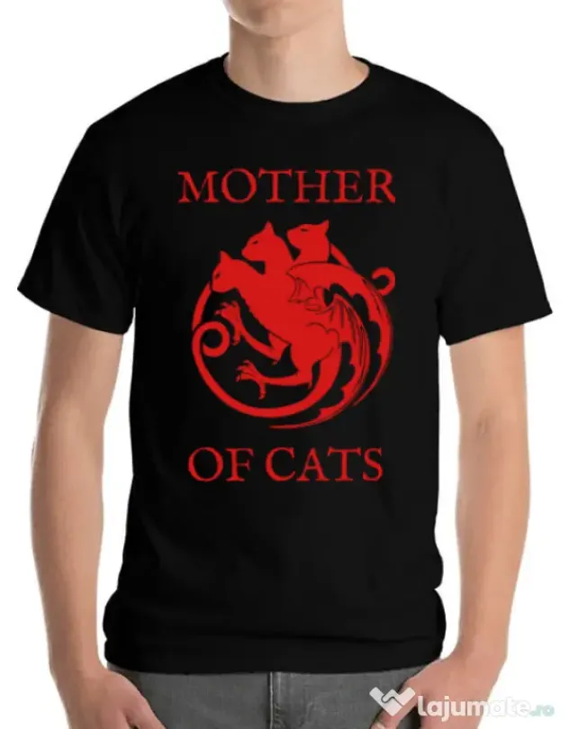 Tricou ADLER barbat Mother of cats Negru