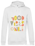 Hoodie barbat cu gluga Good vibes only Alb