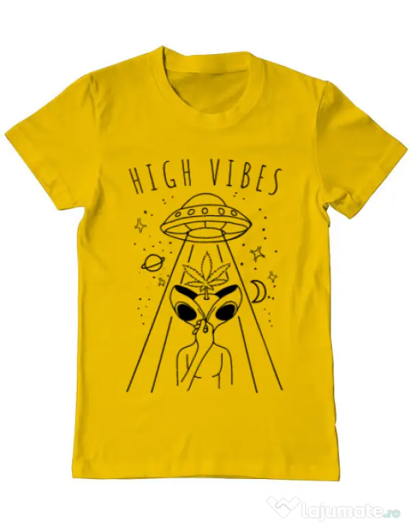 Tricou ADLER barbat High vibes Galben