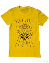 Tricou ADLER barbat High vibes Galben