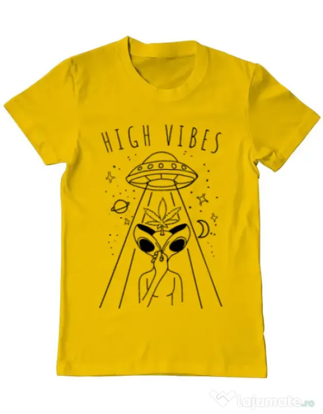 Tricou ADLER barbat High vibes Galben