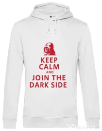 Hoodie barbat cu gluga Join the darkside Alb