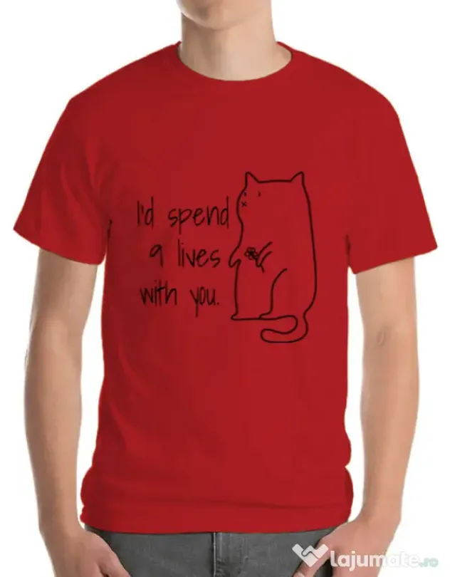 Tricou ADLER barbat Nine lives Rosu