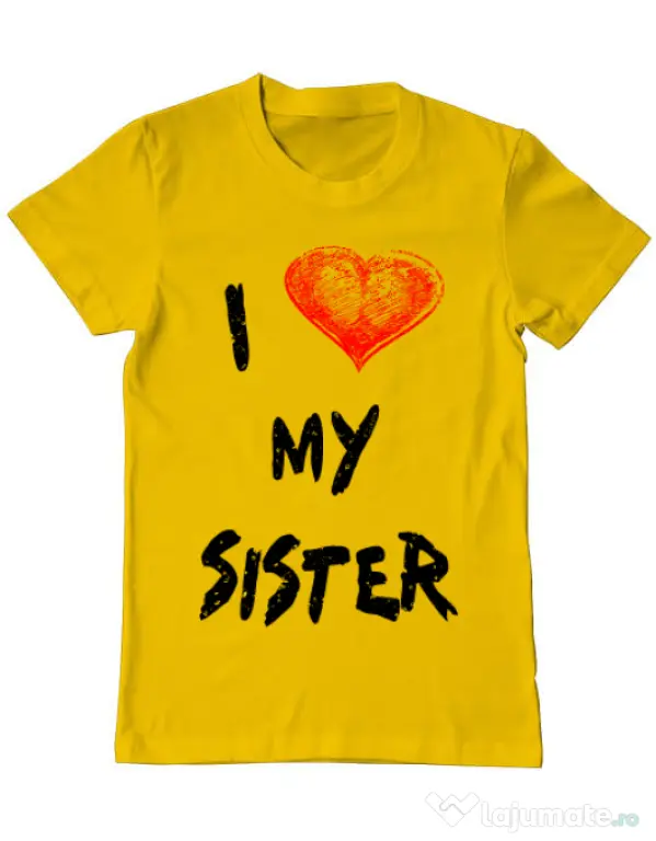 Tricou ADLER barbat I love my sister Galben