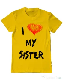 Tricou ADLER barbat I love my sister Galben