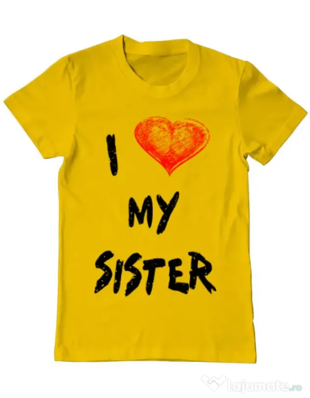 Tricou ADLER barbat I love my sister Galben