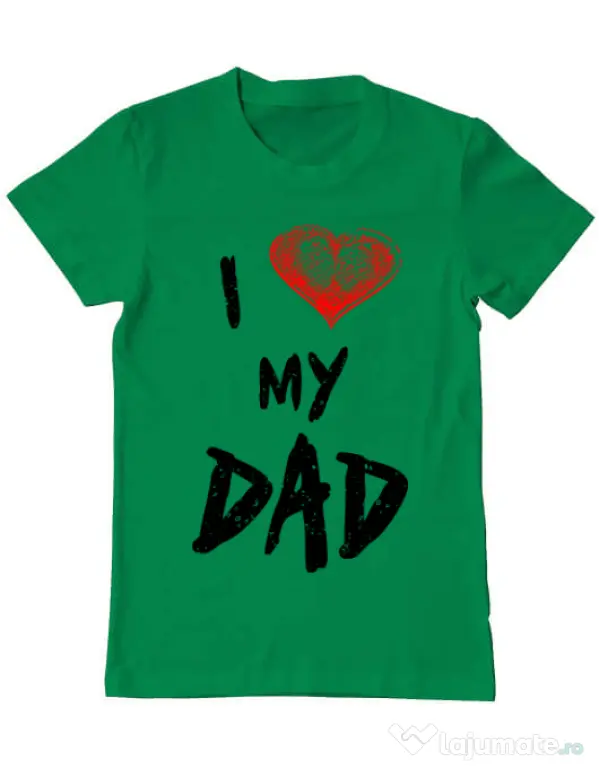 Tricou ADLER barbat I love my dad Verde mediu