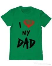Tricou ADLER barbat I love my dad Verde mediu 