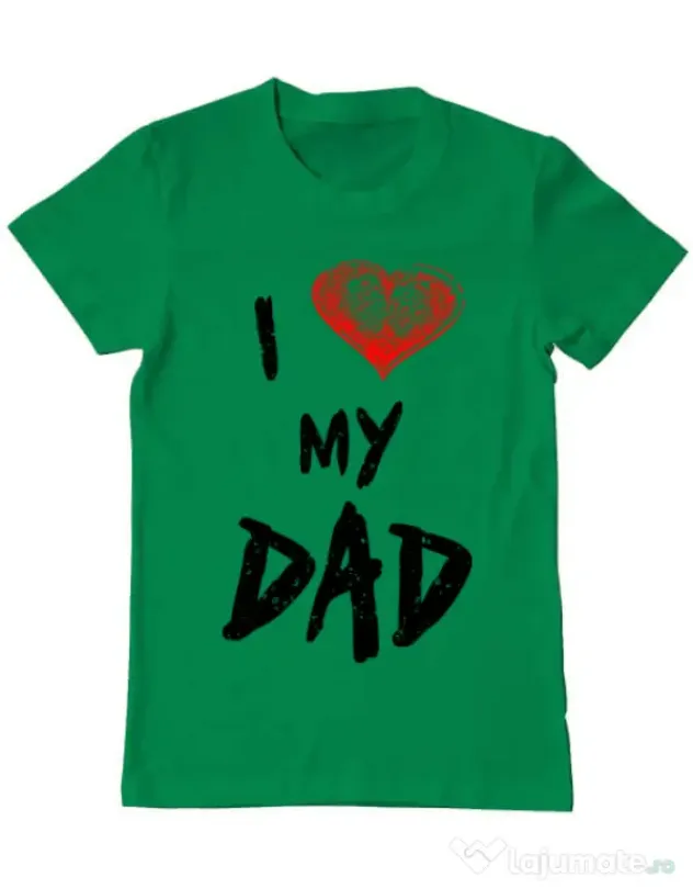 Tricou ADLER barbat I love my dad Verde mediu