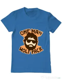 Tricou ADLER barbat One man wolf pack Albastru azuriu