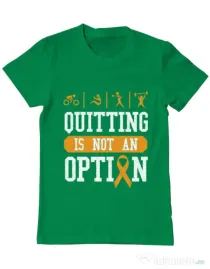 Tricou ADLER barbat Quitting is not an option Verde mediu