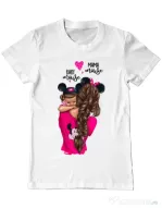 Tricou ADLER barbat Mama and baby Mouse Alb