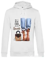 Hoodie barbat cu gluga Sparkle all day Alb